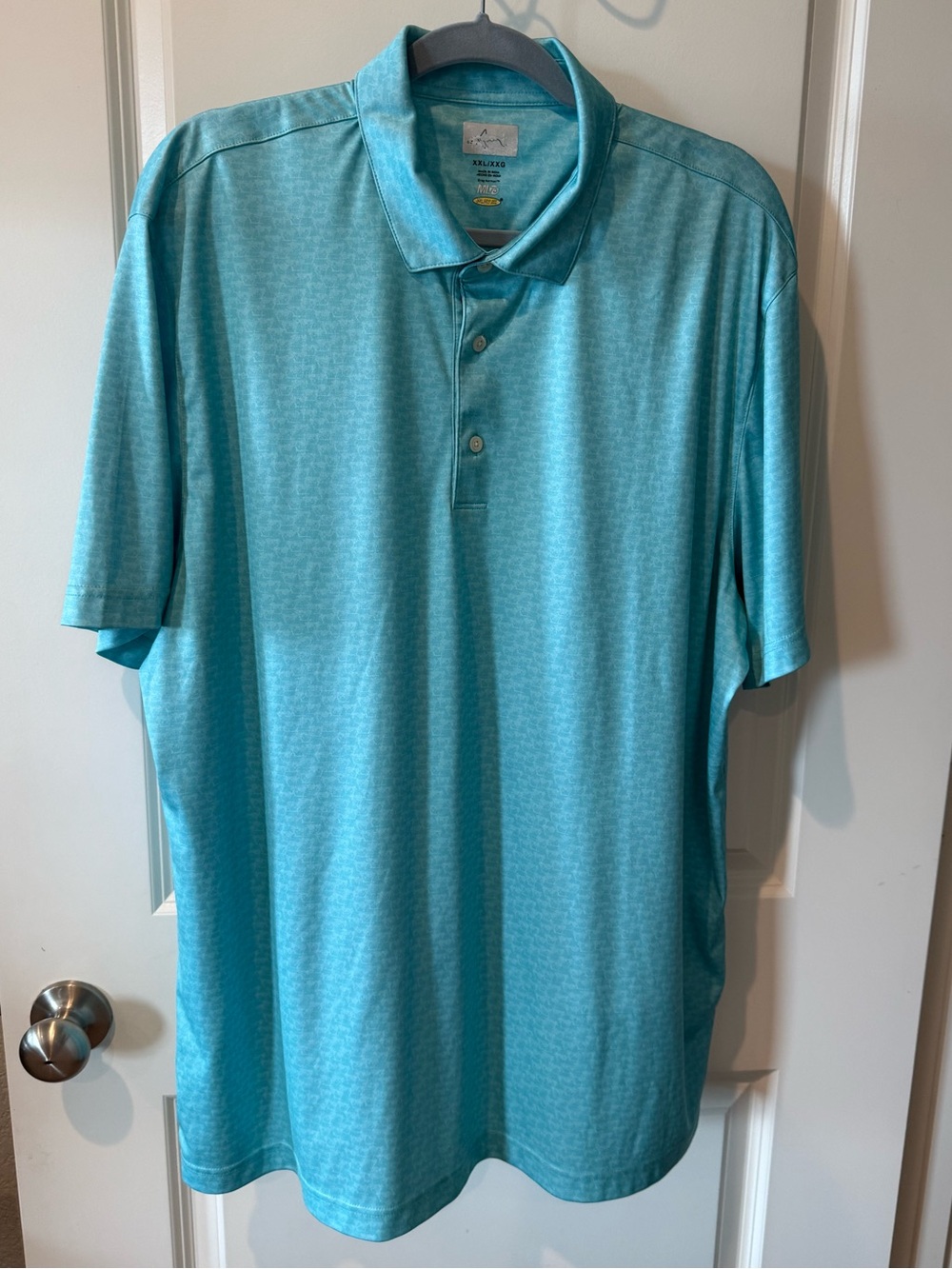 Greg Norman Collection Aqua Blue Performance Polo